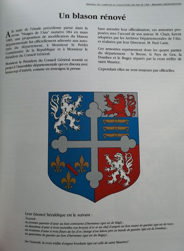 Armorial des communes et collectivités des pays de l Ain 1996 CHAIX