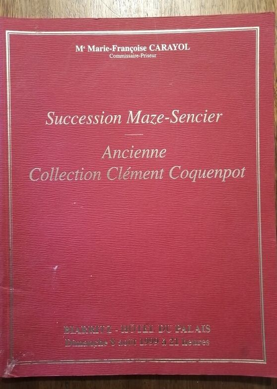 Catalogue vente aux enchères Succession Maze Sencier ex Collection