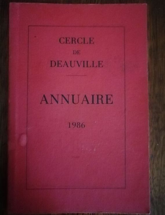 Cercle des courses de Deauville fondé en 1873 Annuaire 1986 Réglement