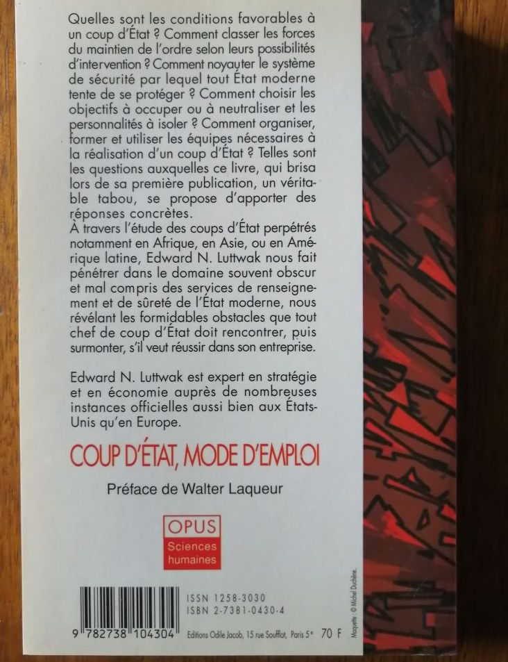 Coup d état mode d emploi 1996 LUTTWAK Edward Typologie Conditions
