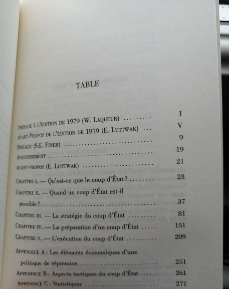 Coup d état mode d emploi 1996 LUTTWAK Edward Typologie Conditions