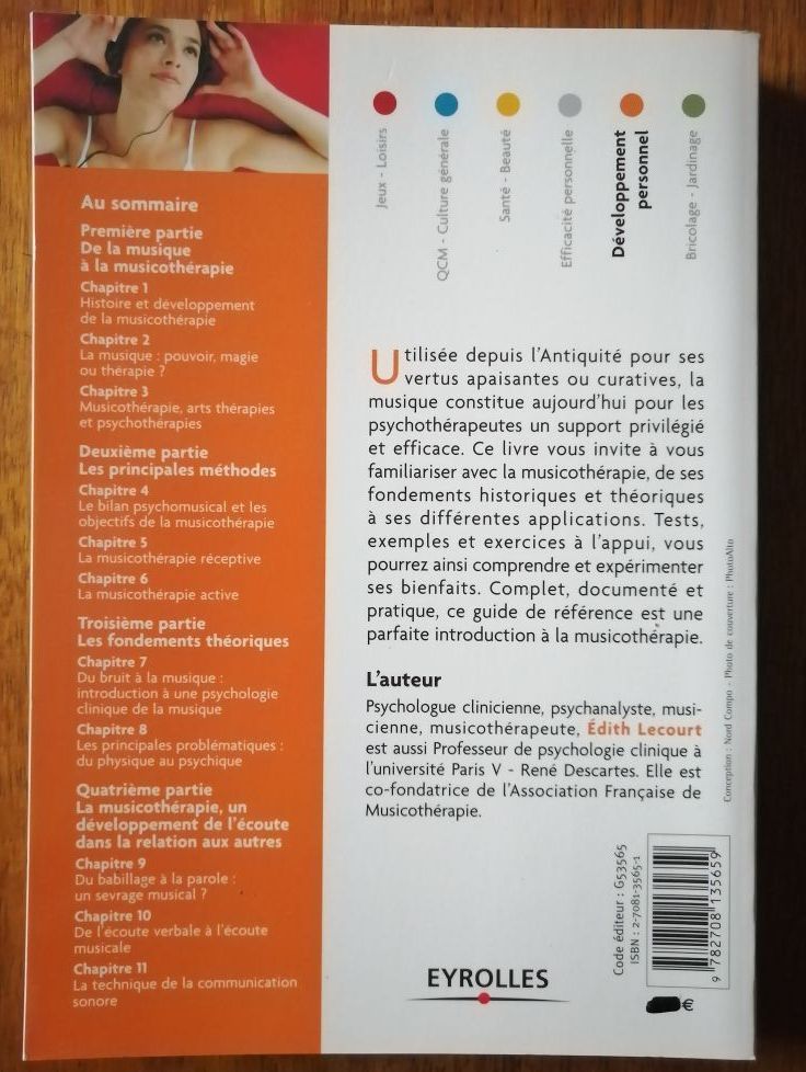 Découvrir la musicothérapie 2005 LECOURT Edith Thérapie Technique