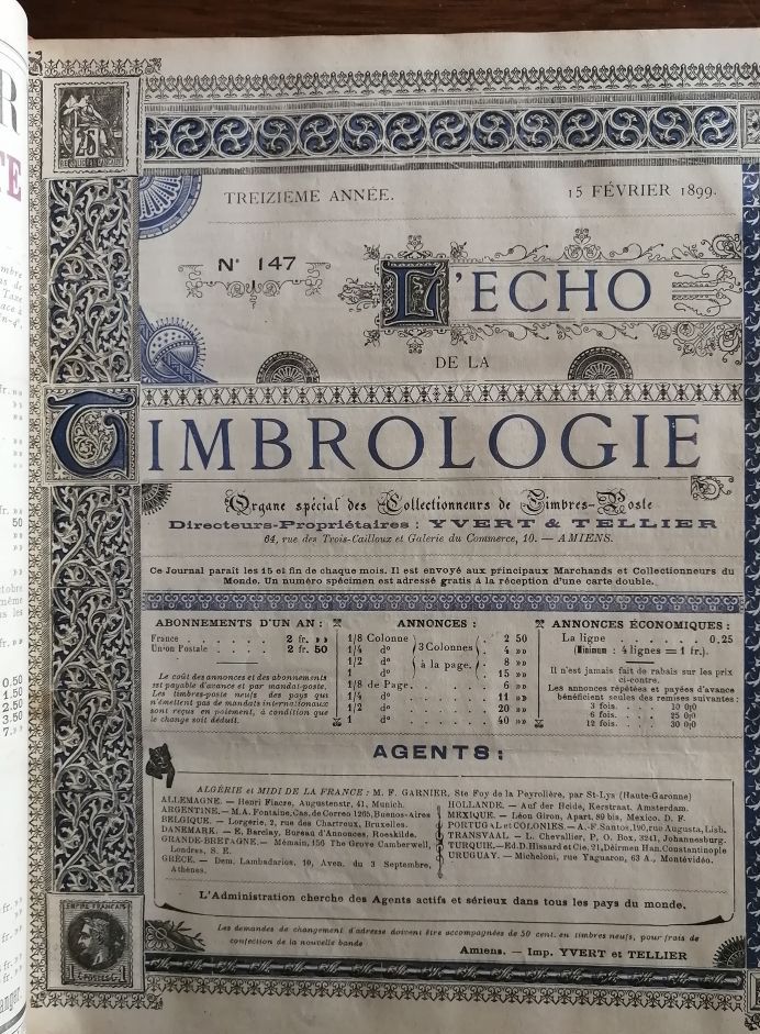 Echo de la timbrologie 53 numéros en reliure 1898 à 1901 Plusieurs