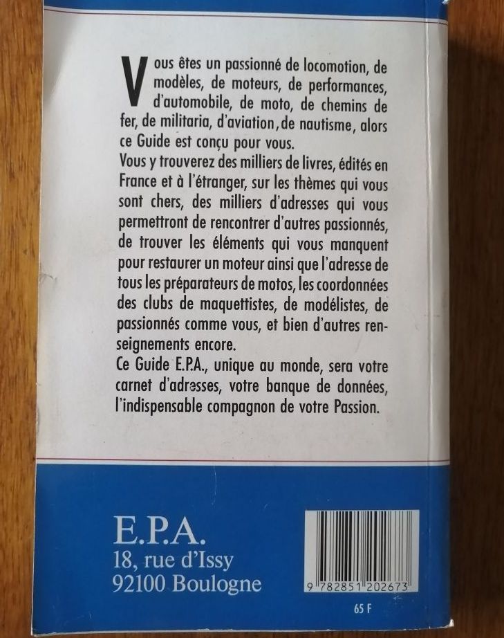 Guide EPA E.P.A. 1988 Plusieurs auteurs Bibliographie Tous les livres