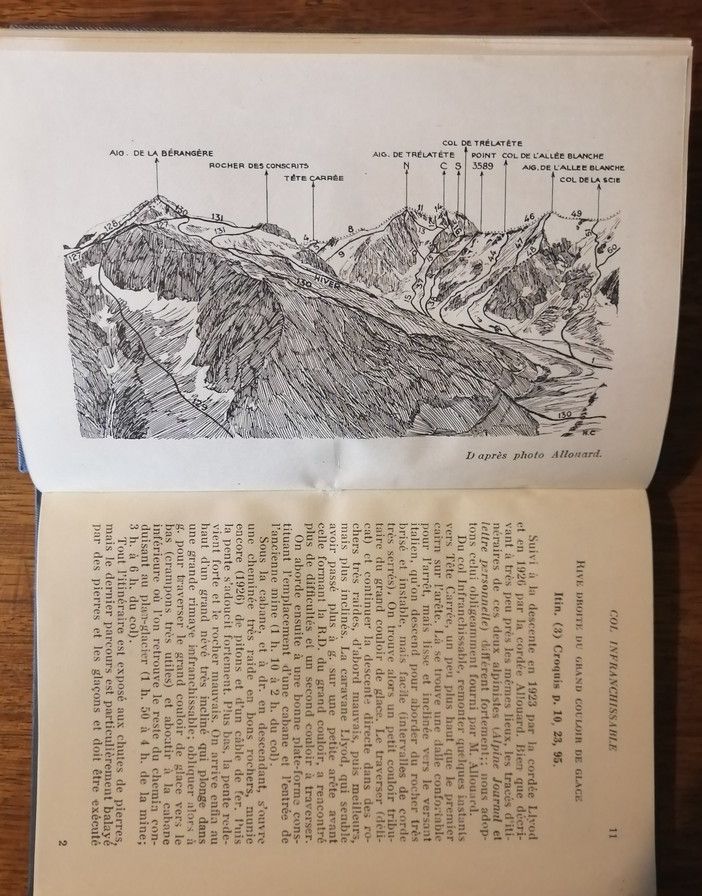 Guide Vallot haute montagne Trélatête Miage 1933 HENRY Pierre et