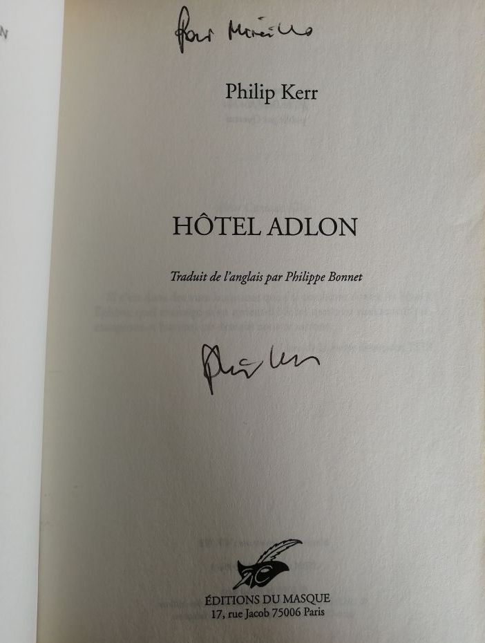 Hotel Adlon 2012 KERR Philip Dédicacé Berlin Allemagne nazie Anti