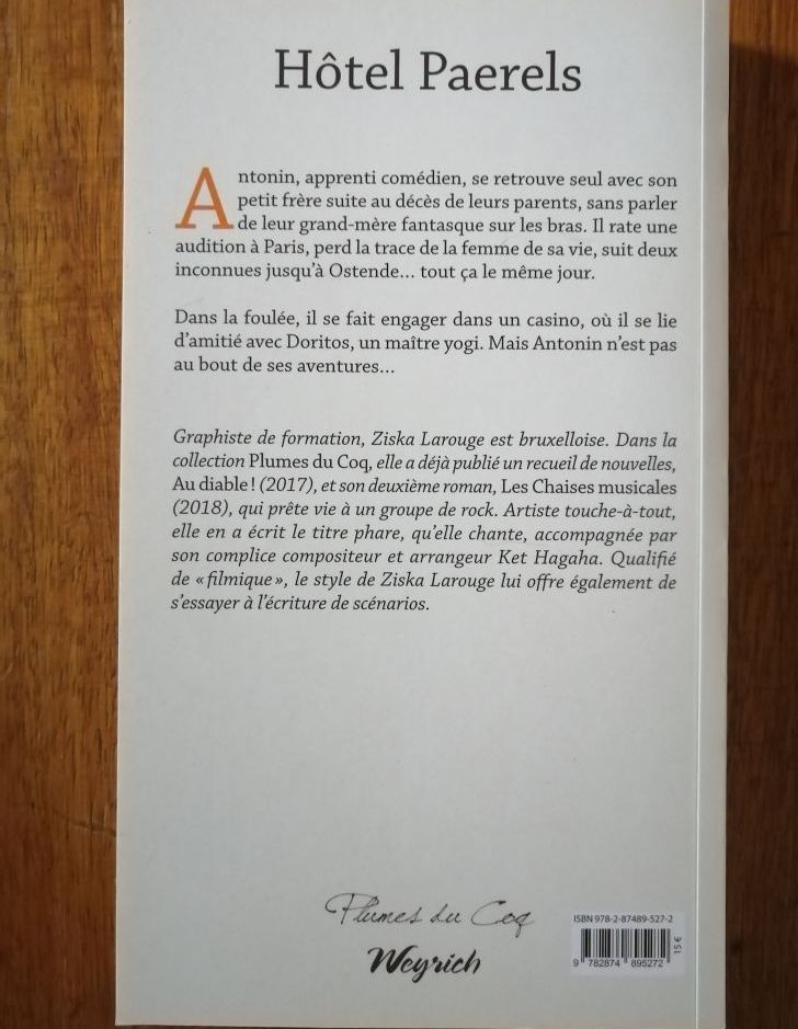 Hôtel Paerels 2019 LAROUGE Ziska Romans Edition originale 21e