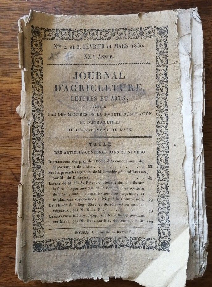 Journal d agriculture lettres arts de la société d émulation du