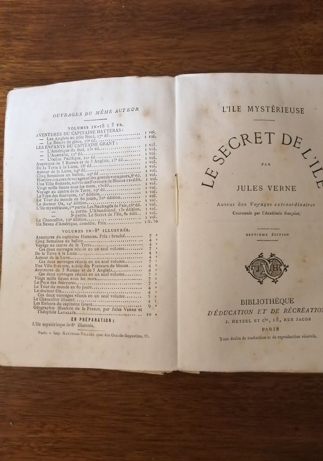 L ile mystérieuse Le secret de l ile sans date VERNE Jules Hetzel 7e