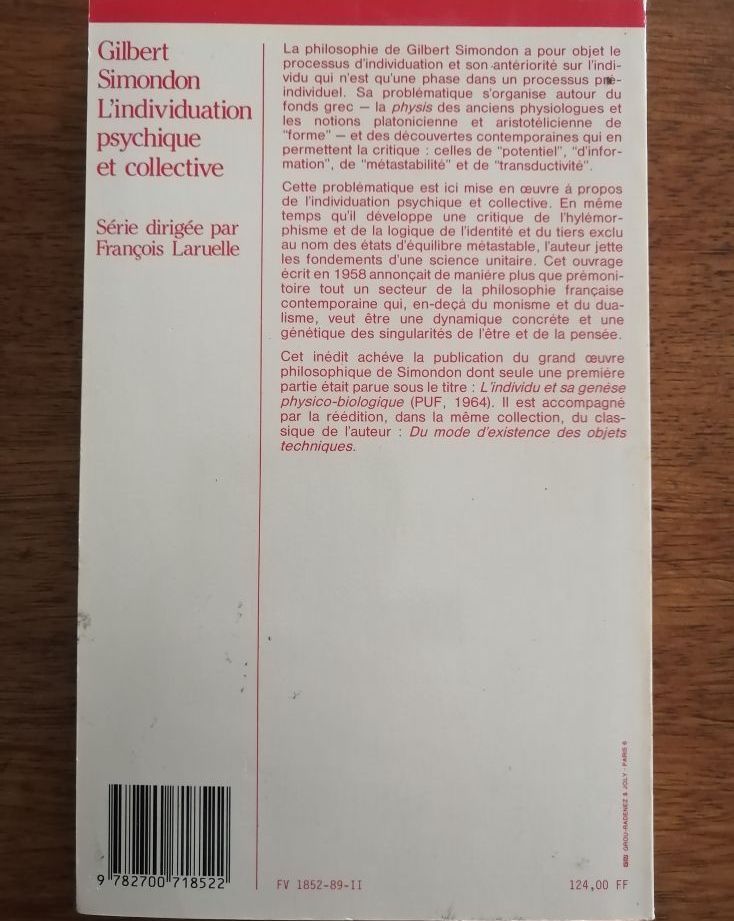 L individuation psychique et collective à la lumière des notions de