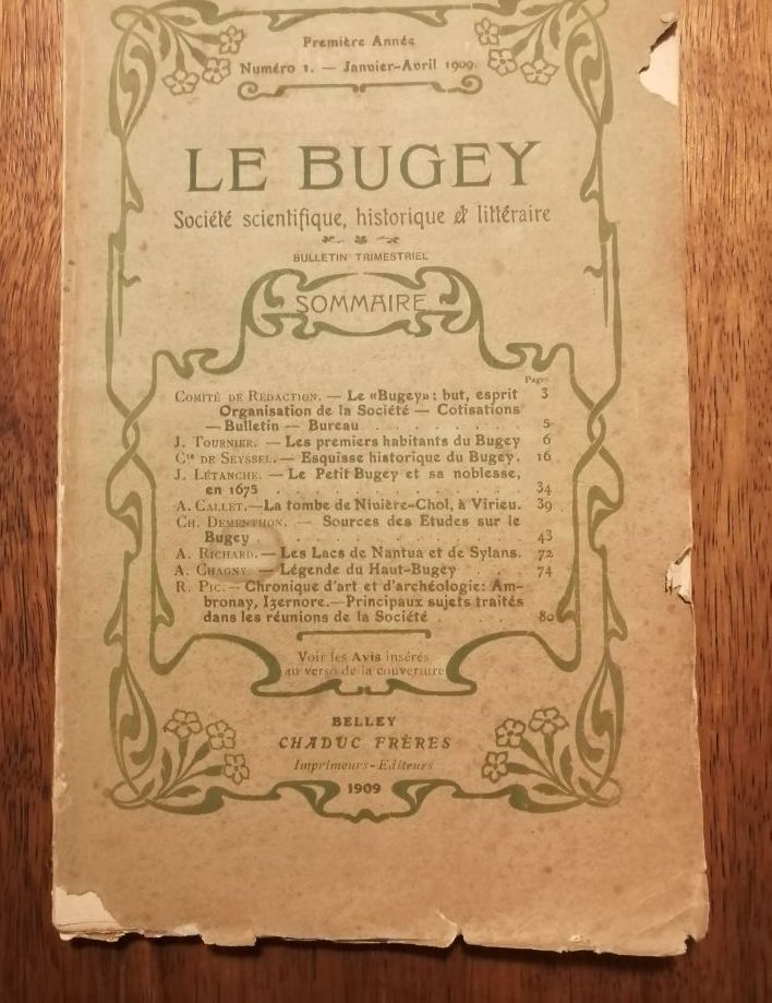 Le Bugey Société scientifique historique et littéraire Janvier Avril