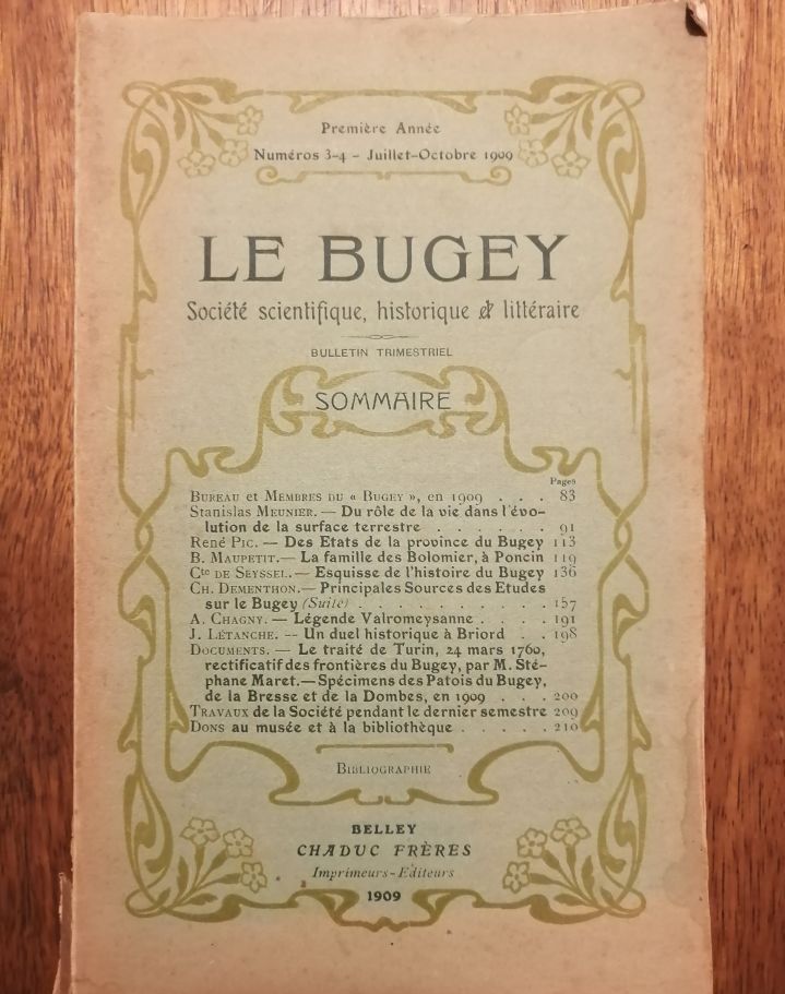 Le Bugey Société scientifique historique et littéraire Juillet