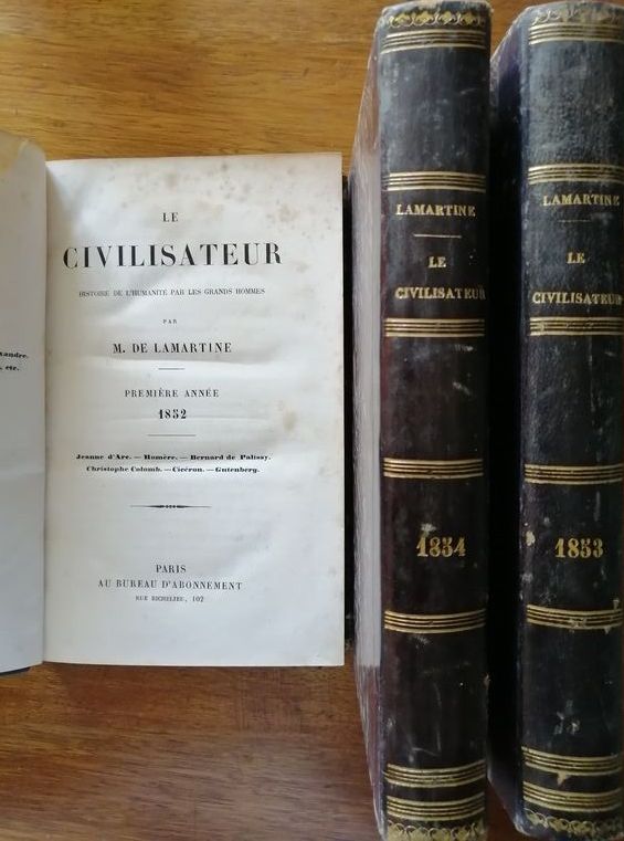 Le civilisateur 1854 1853 1852 de LAMARTINE Alphonse Complet en 3