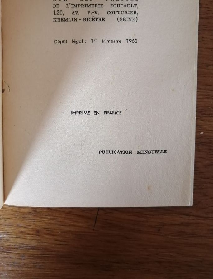 Le club des malsains 1960 le ROY Irving alias DEBEURRE Robert Georges