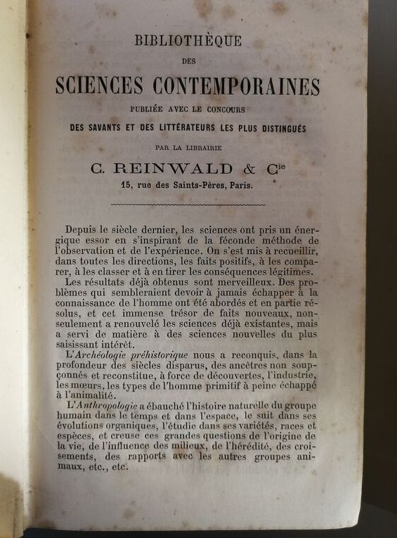 Le préhistorique Antiquité de l homme 1883 de MORTILLET Gabriel