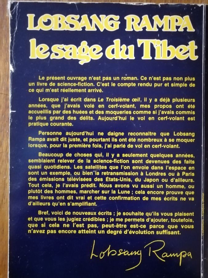 Le sage du tibet 1980 RAMPA Lobsang Bouddhisme Méditation