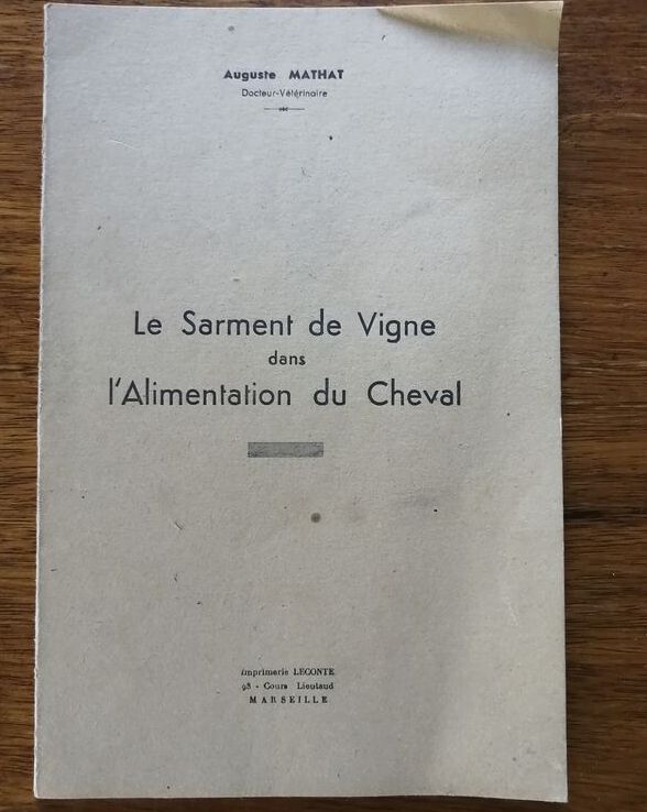 Le sarment de vigne dans l alimentation du cheval Thèse pour le