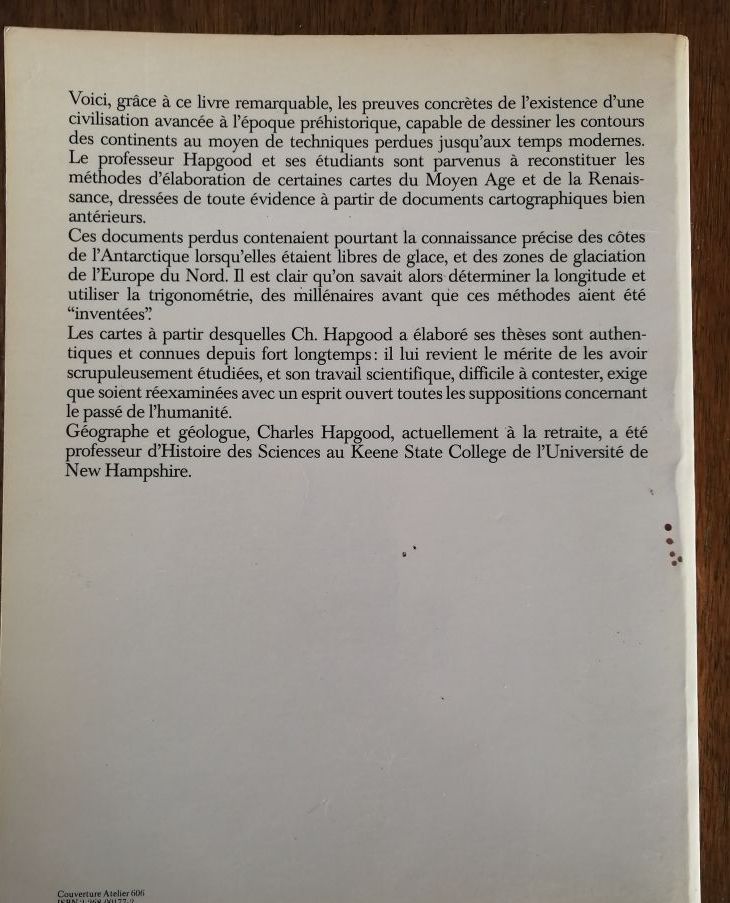 Les cartes des anciens rois des mers 1981 HAPGOOD Charles Hypothèses