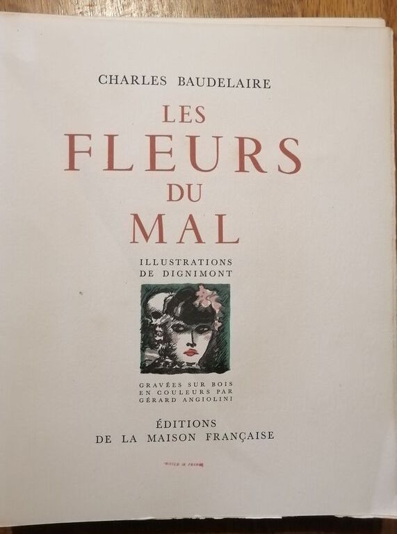 Les fleurs du mal 1947 BAUDELAIRE Charles En feuillets sous brochure