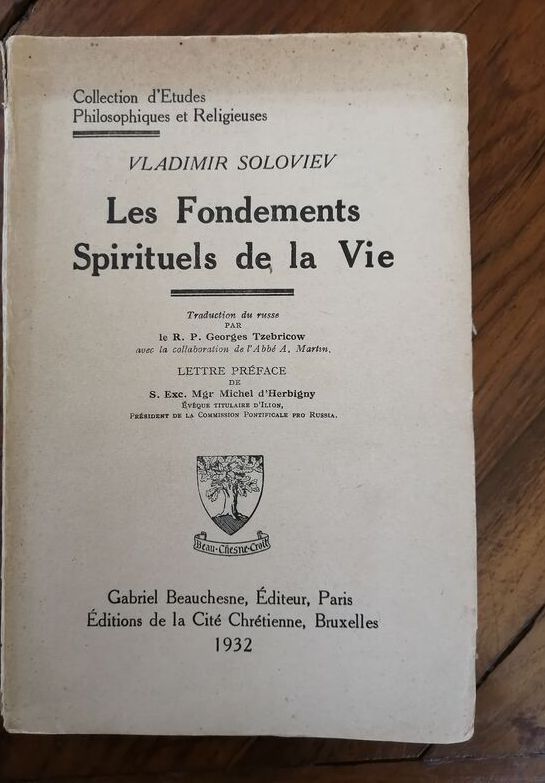 Les fondements spirituels de la vie 1932 SOLOVIEV Vladimir