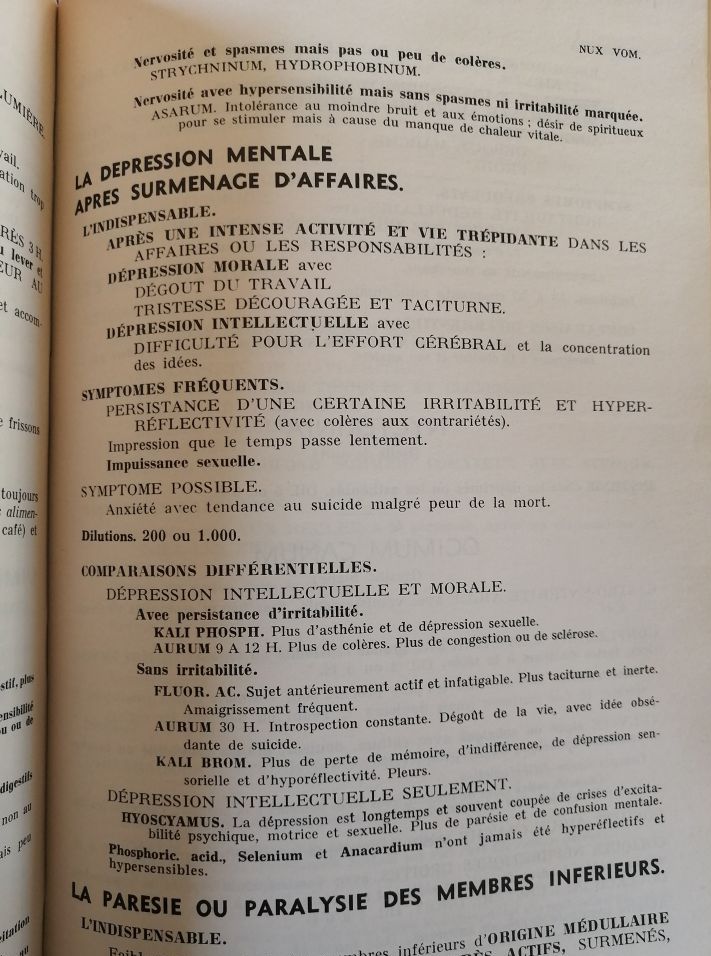 Matière médicale du praticien homéopathe 1986 VOISIN Henri Symptome