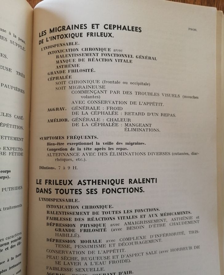 Matière médicale du praticien homéopathe 1986 VOISIN Henri Symptome