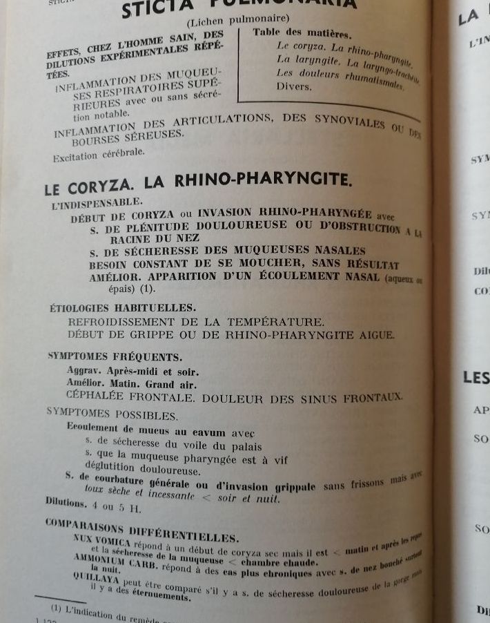 Matière médicale du praticien homéopathe 1986 VOISIN Henri Symptome