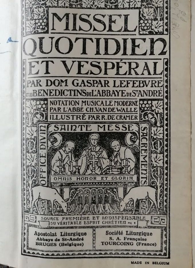 Missel quotidien et vespéral 1947 LEFEBVRE Gaspar Annoté et commenté