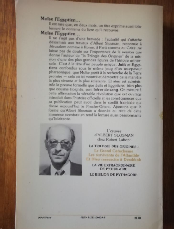 Moïse l égyptien 1981 SLOSMAN Albert Moïse guide des égyptiens et