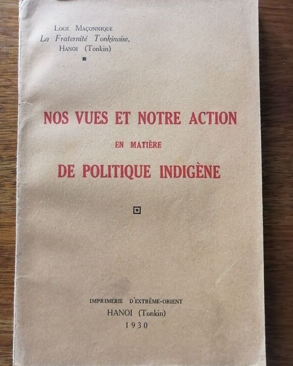 Nos vues et notre action en matière de politique indigène 1930 Loge