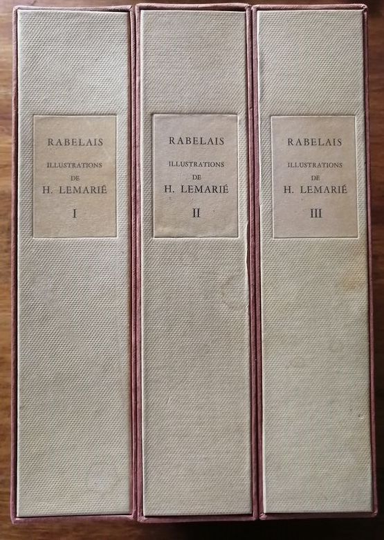 Oeuvres de Rabelais illustrations par Lemarié en 3 volumes 1950