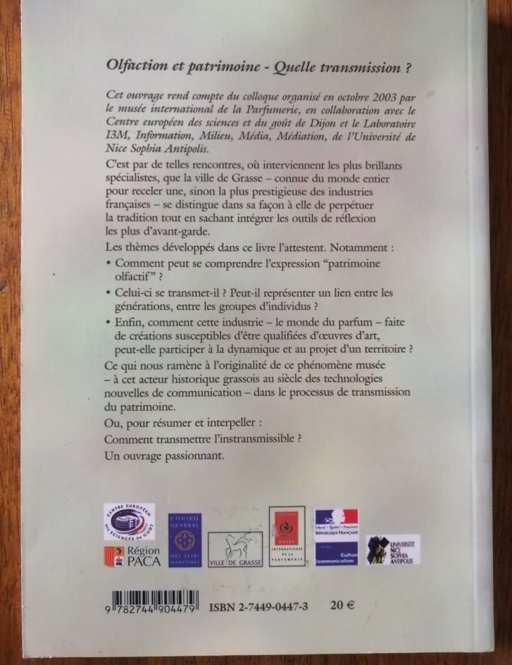 Olfaction et patrimoine Quelle transmission ? 2004 BOILLOT GRENON