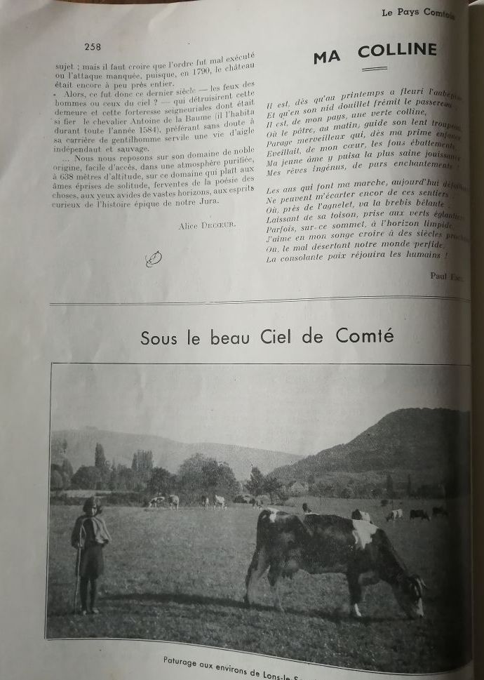 Revue Pays comtois 107 Sous le beau ciel de Comté 1937 Plusieurs