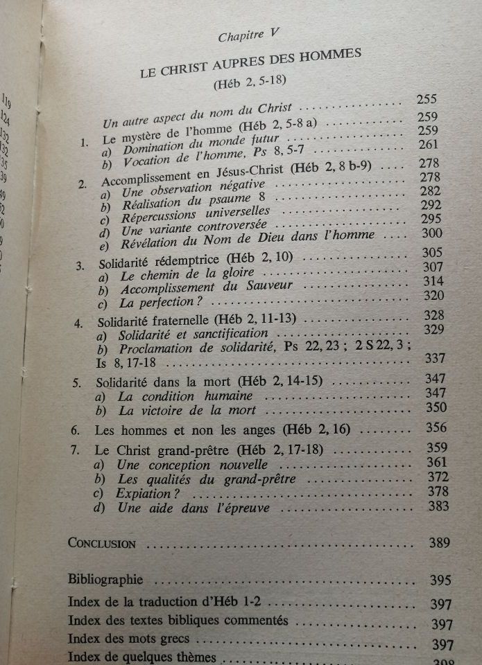 Situation du Christ Epitre aux hébreux 1 et 2 1969 VANHOYE Albert