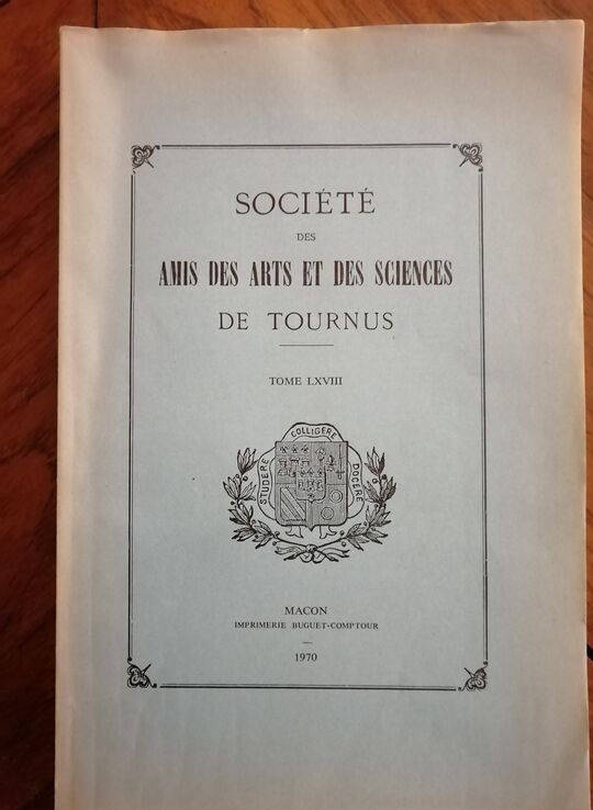 Société des amis des arts et des sciences de Tournus Travaux tome