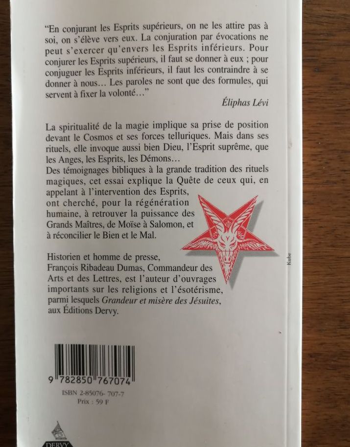 Spiritualité de la magie 1995 RIBADEAU DUMAS François Occultisme